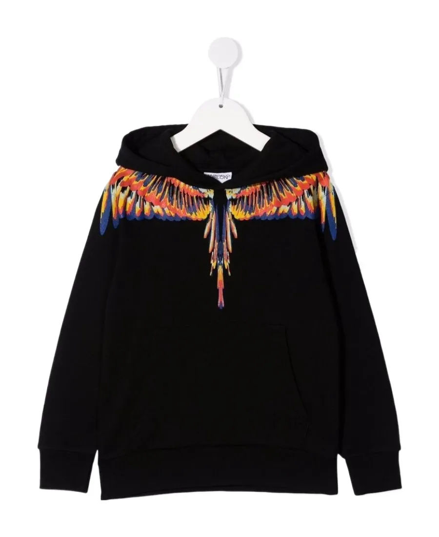 Wings-Print Zip-Fastening Hoodie