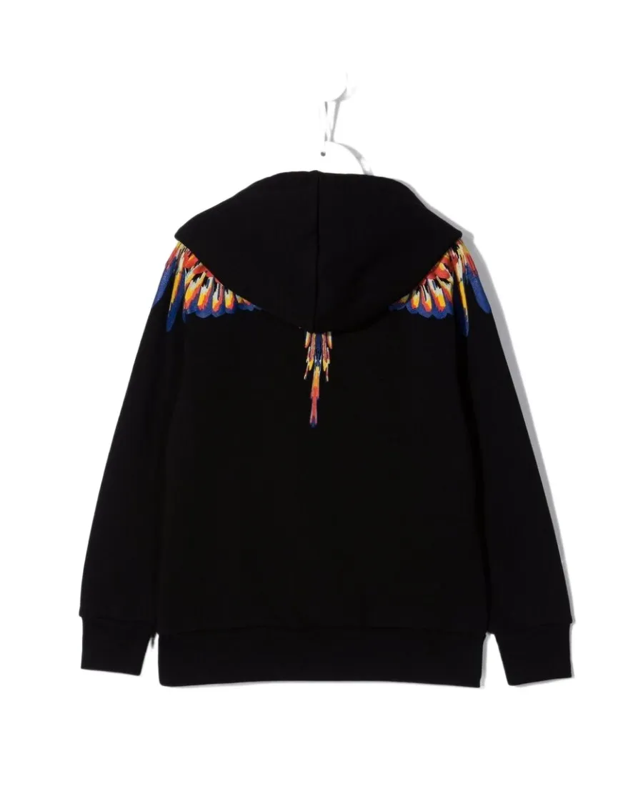 Wings-Print Zip-Fastening Hoodie