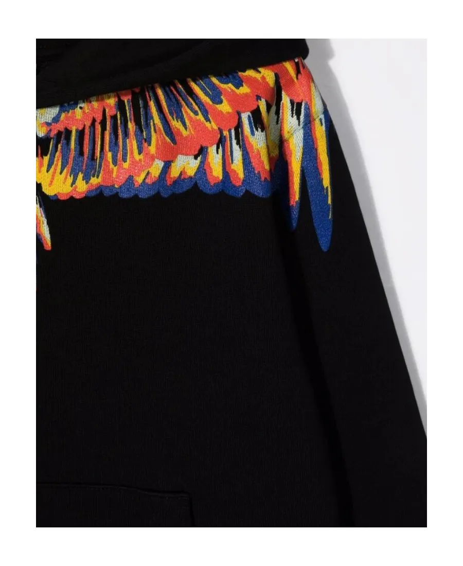 Wings-Print Zip-Fastening Hoodie