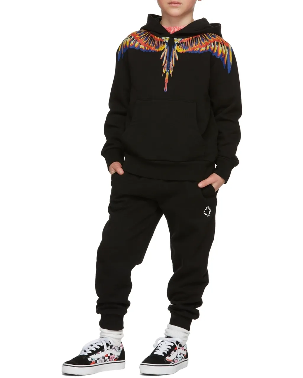 Wings-Print Zip-Fastening Hoodie