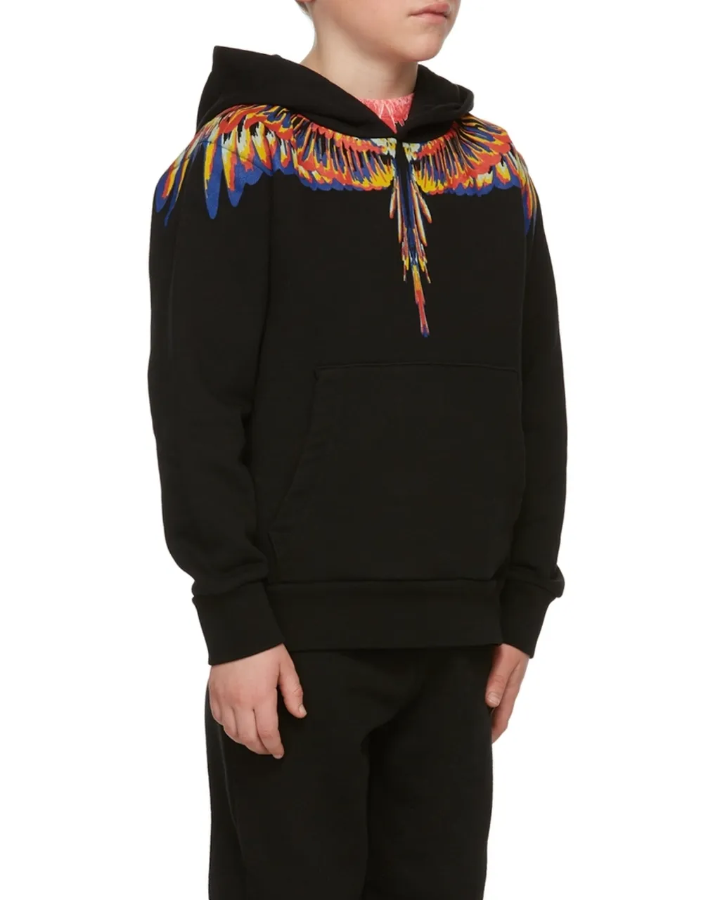 Wings-Print Zip-Fastening Hoodie
