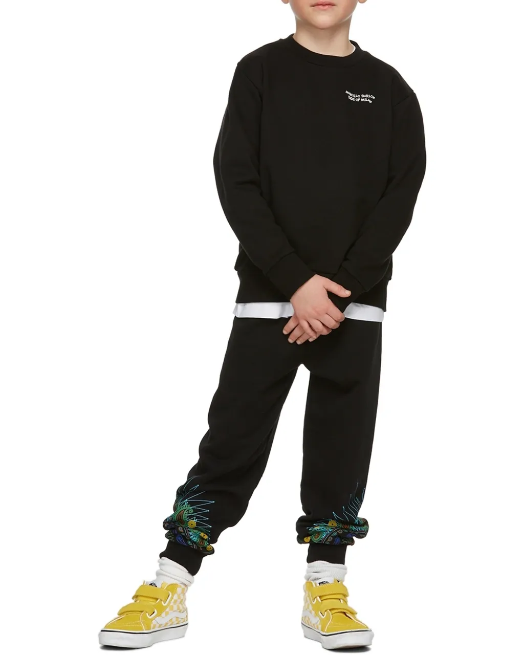 Cross-Printed Crewneck Sweatshirt
