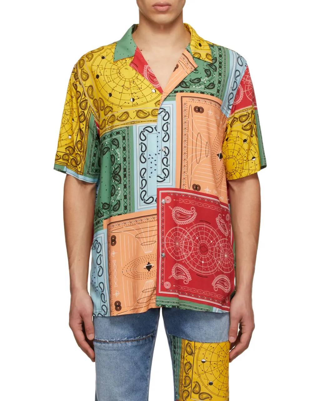 Bandana-Print Cuban Shirt