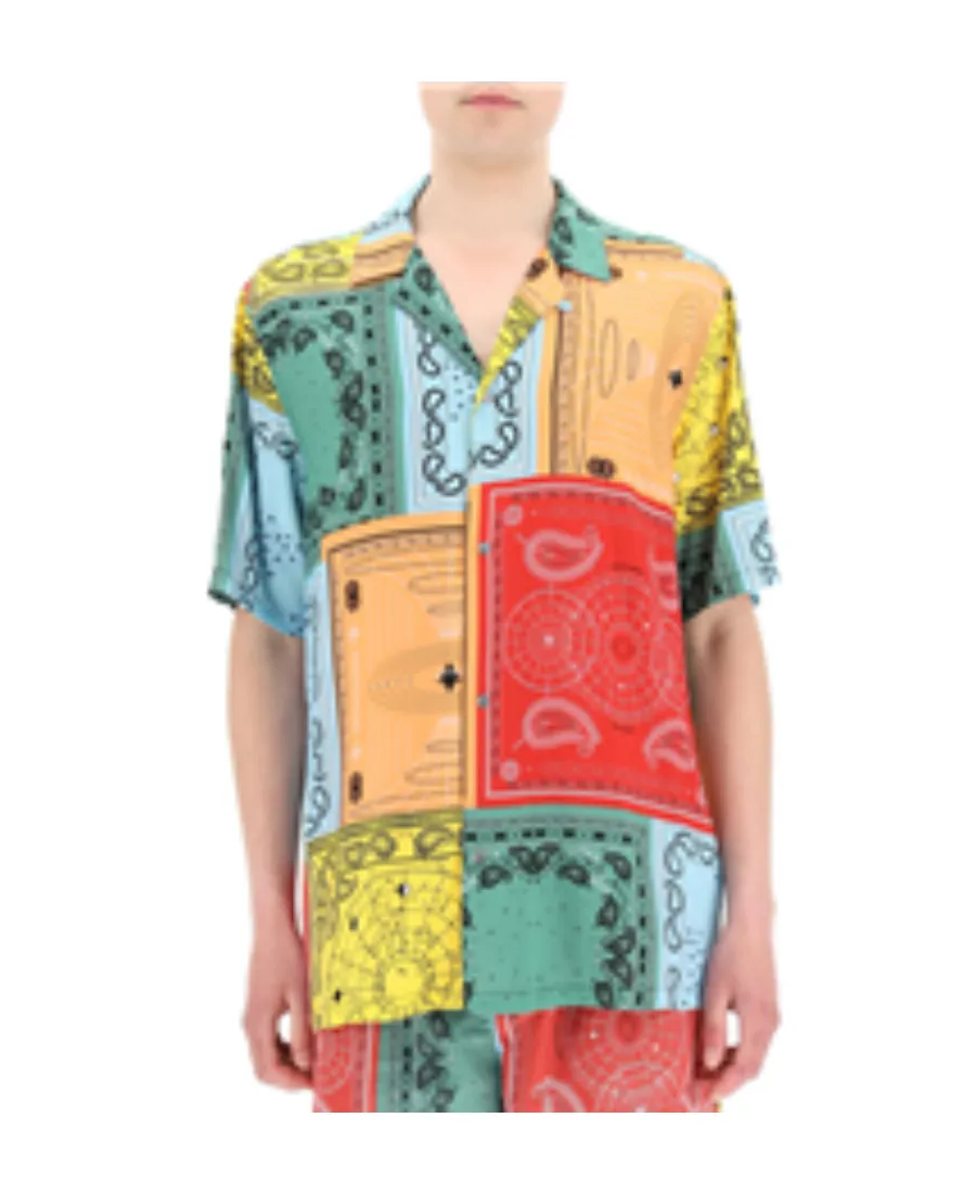 Bandana-Print Cuban Shirt