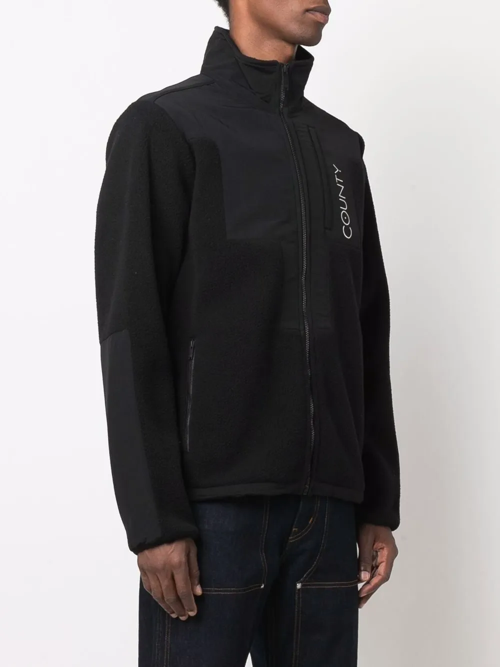County Of Milan Logo Embroidered Zip-Up Jacket