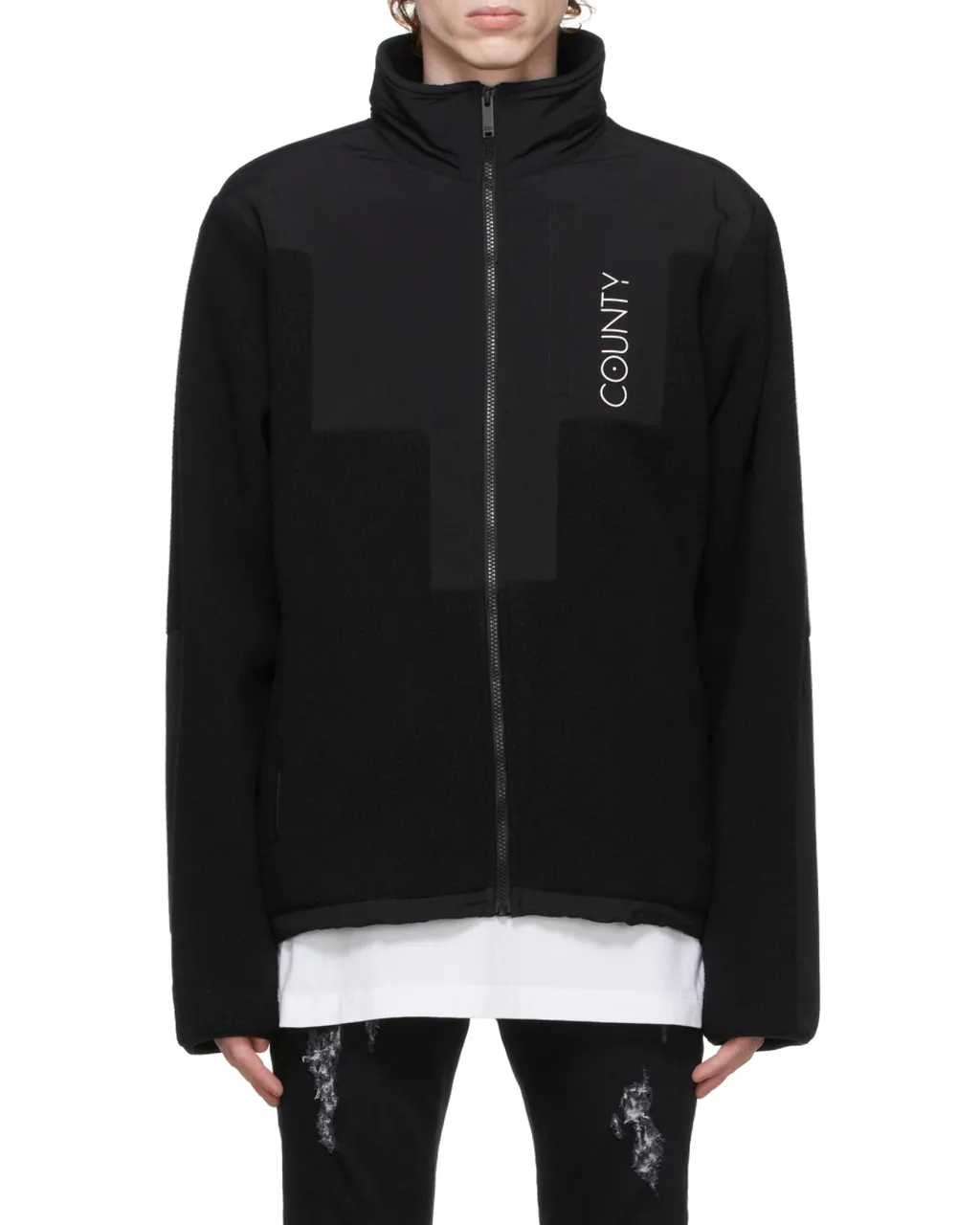 County Of Milan Logo Embroidered Zip-Up Jacket