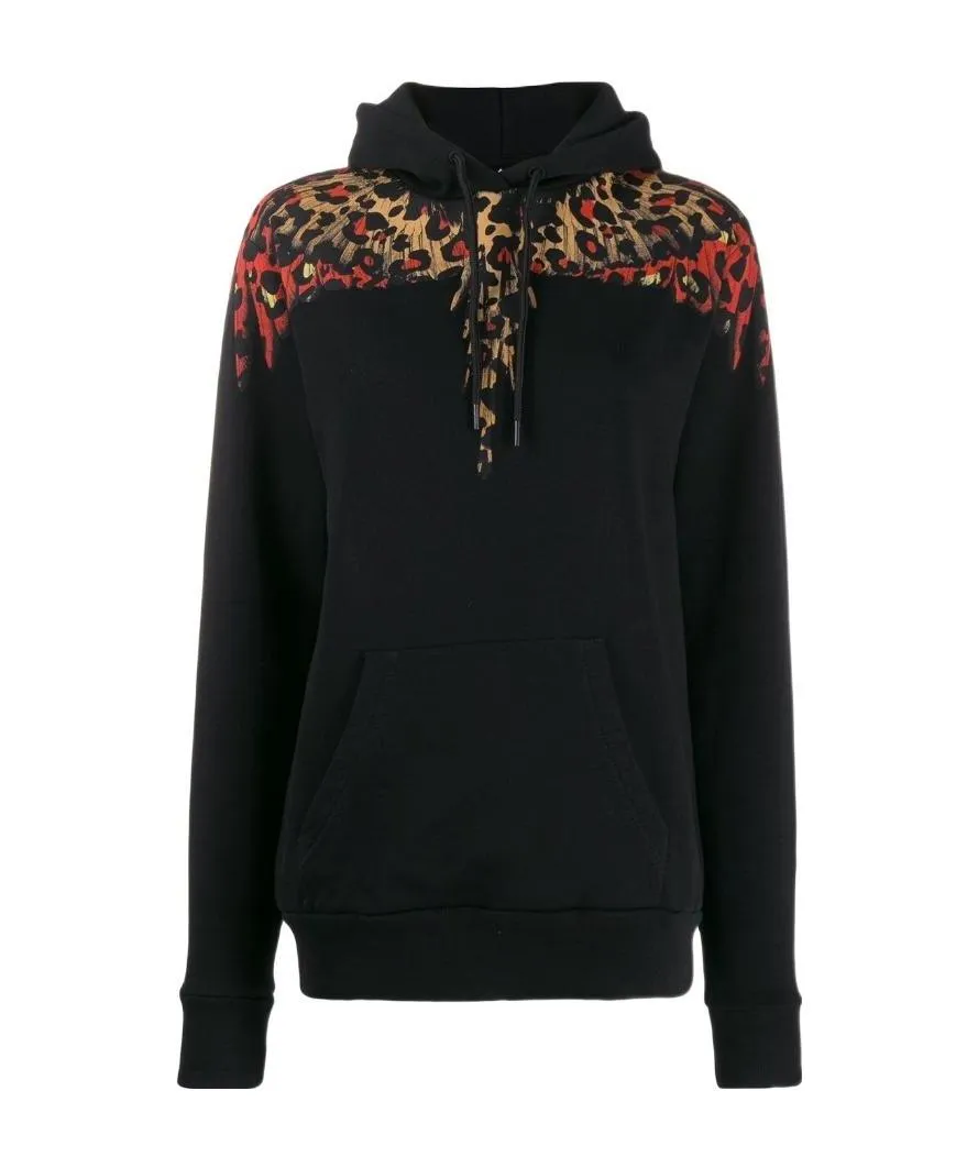 Leopard Print Wing Hooded Sweater
