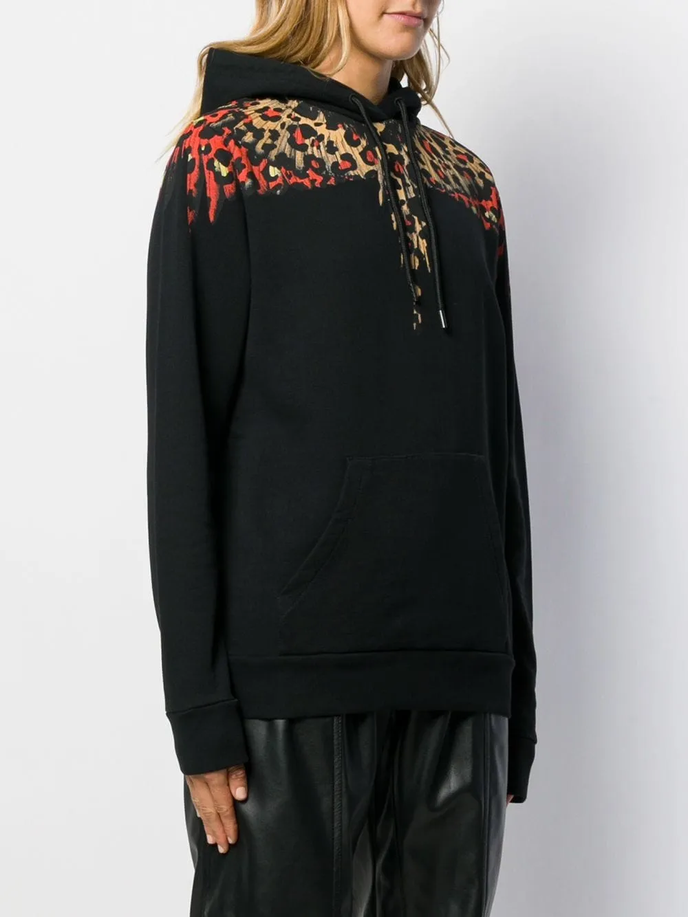 Leopard Print Wing Hooded Sweater