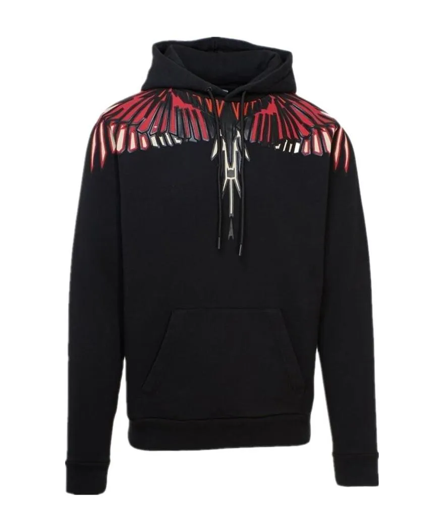 Geometric Wing Print Hoodie