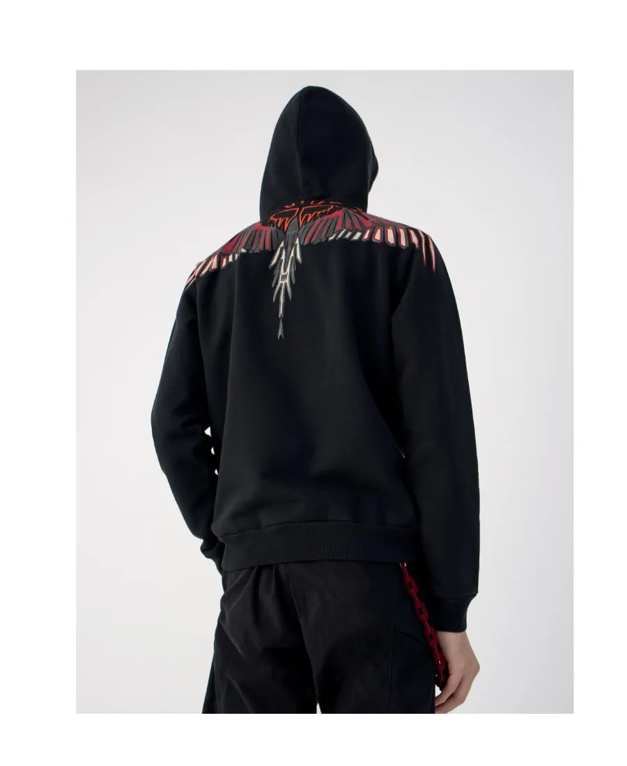 Geometric Wing Print Hoodie