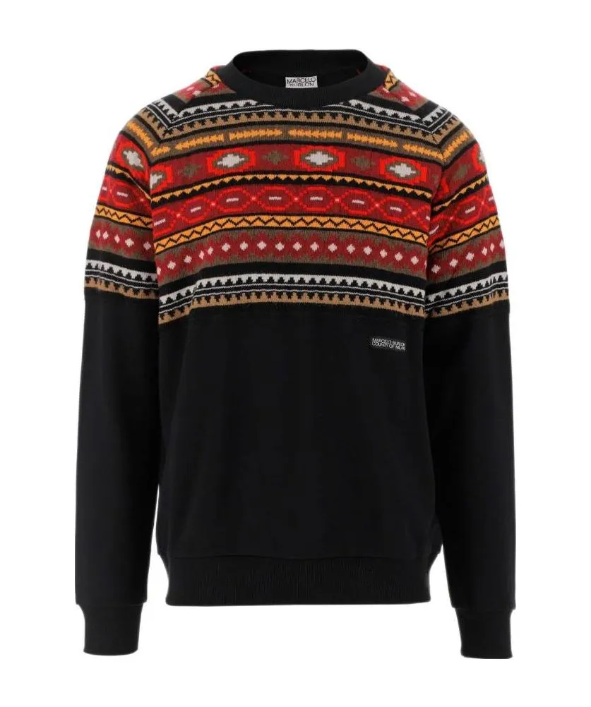County Of Milan Logo Patch Intarsia Jumper