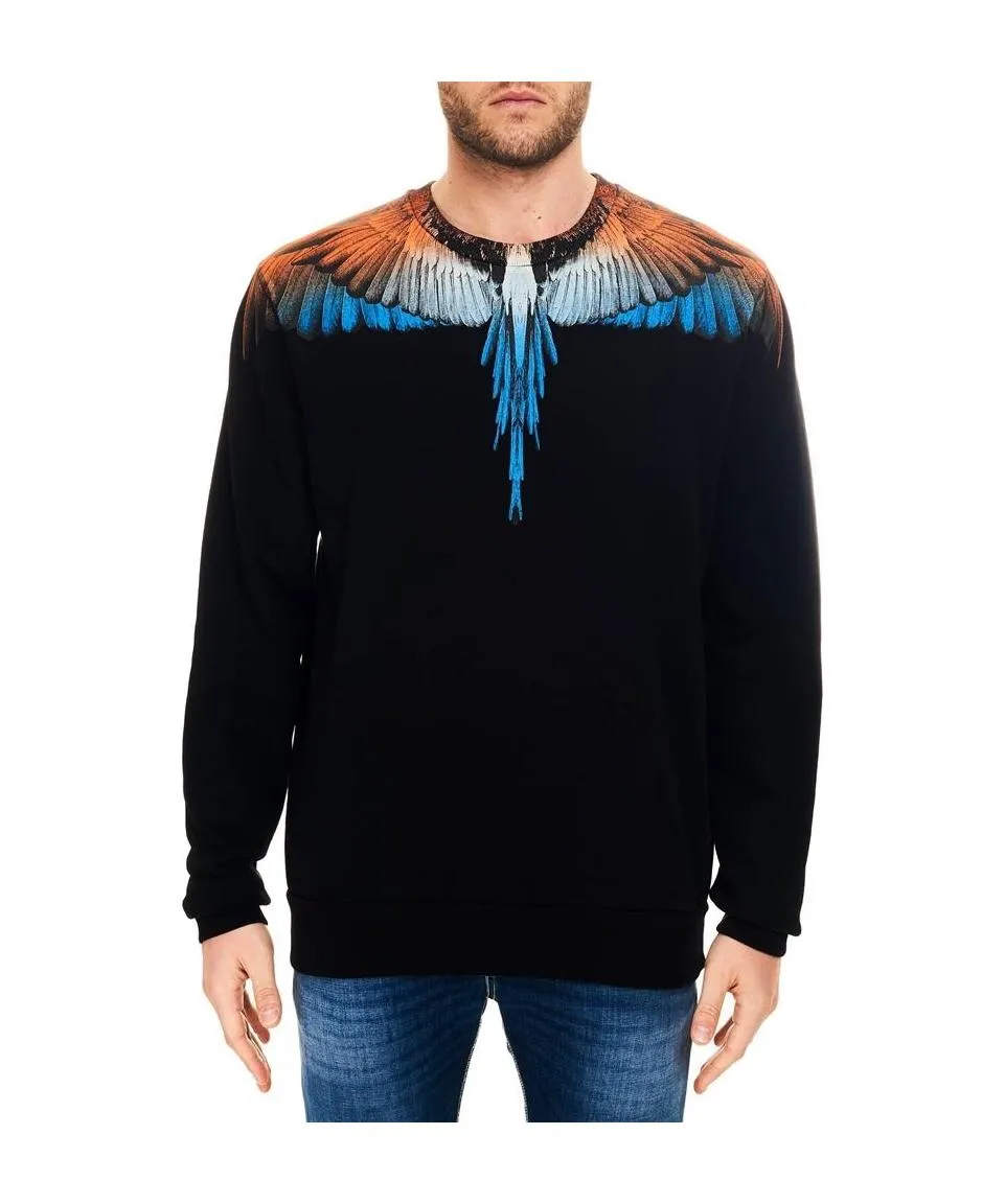 Wings Print Crew Neck Sweatshirt