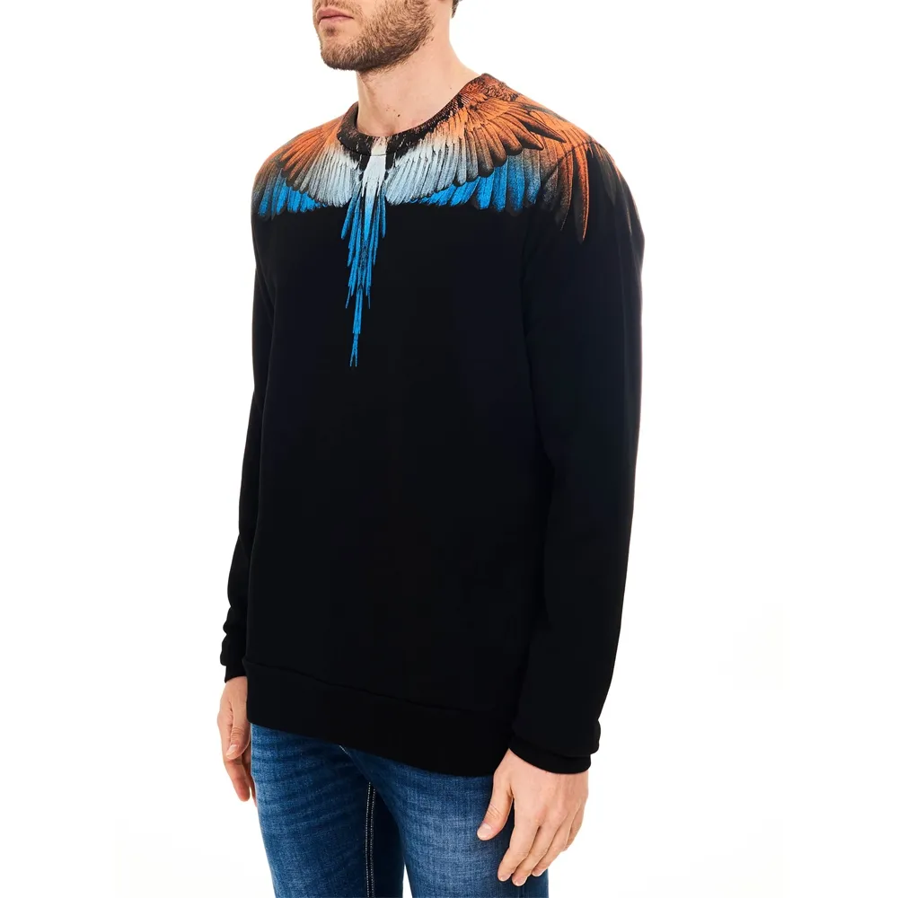 Wings Print Crew Neck Sweatshirt