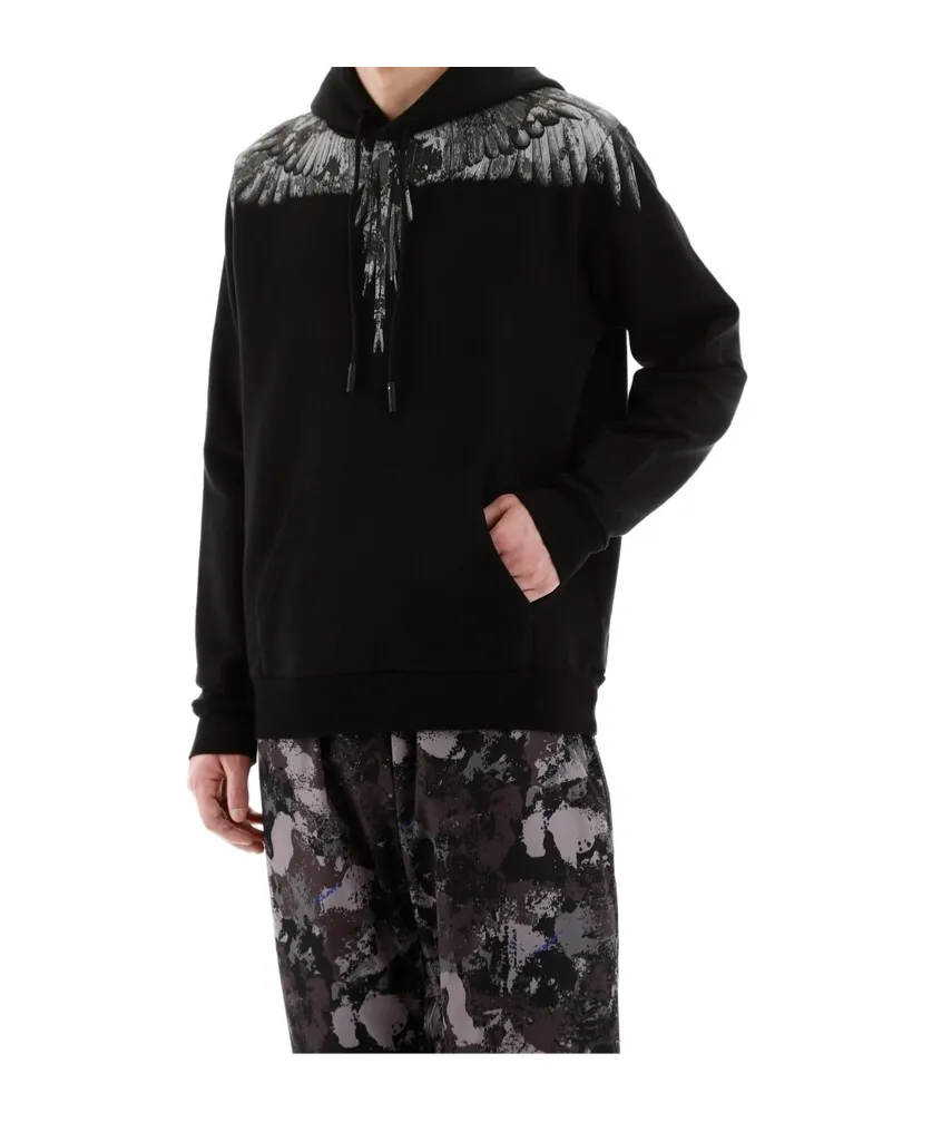Wing Print Hooded Hoodie