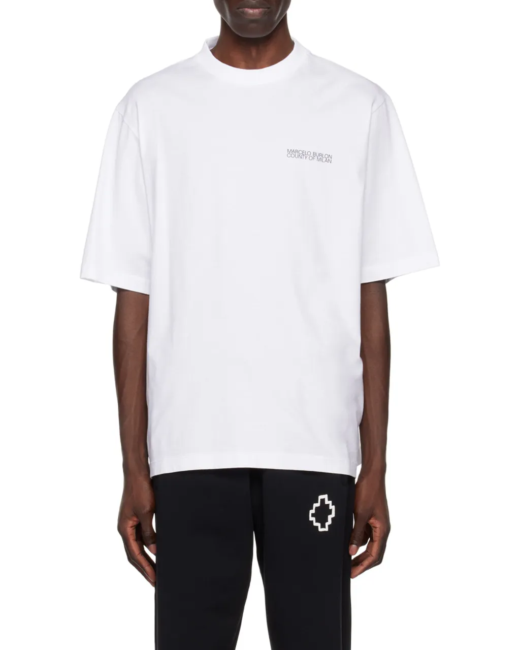 County Of Milan Tempera Cross Crewneck T-Shirt