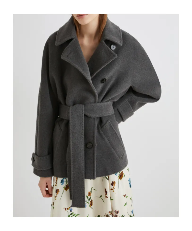 Belted Pure Wool Heavy Jacket