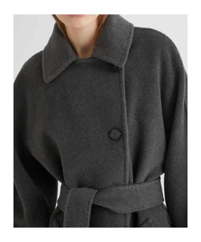 Belted Pure Wool Heavy Jacket