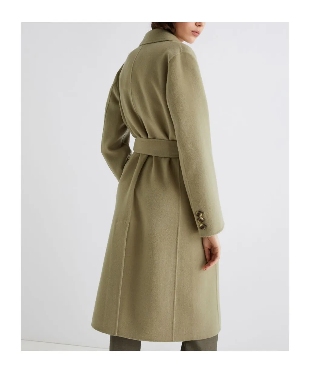 Double-Breasted Pure Wool Coat
