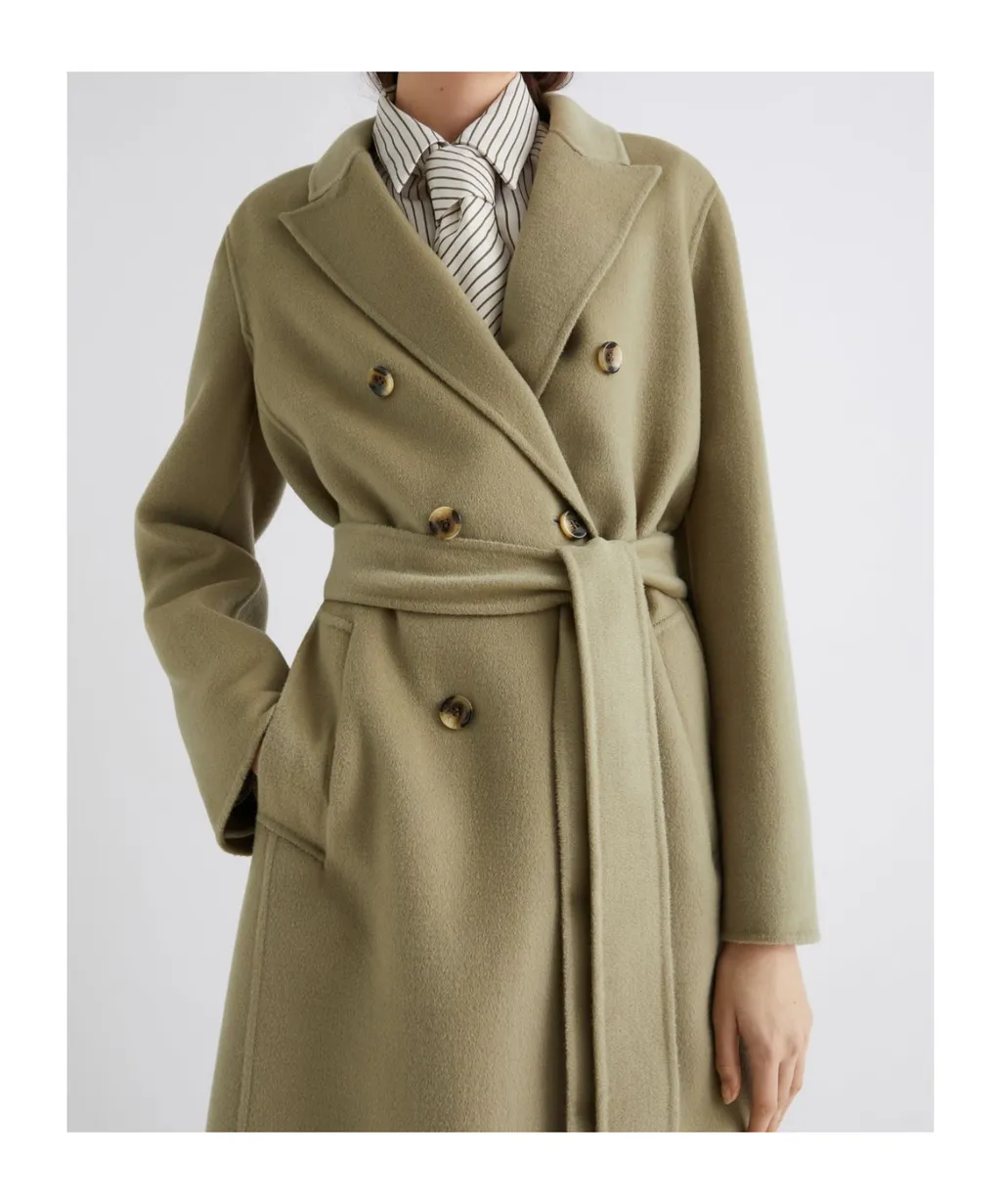 Double-Breasted Pure Wool Coat