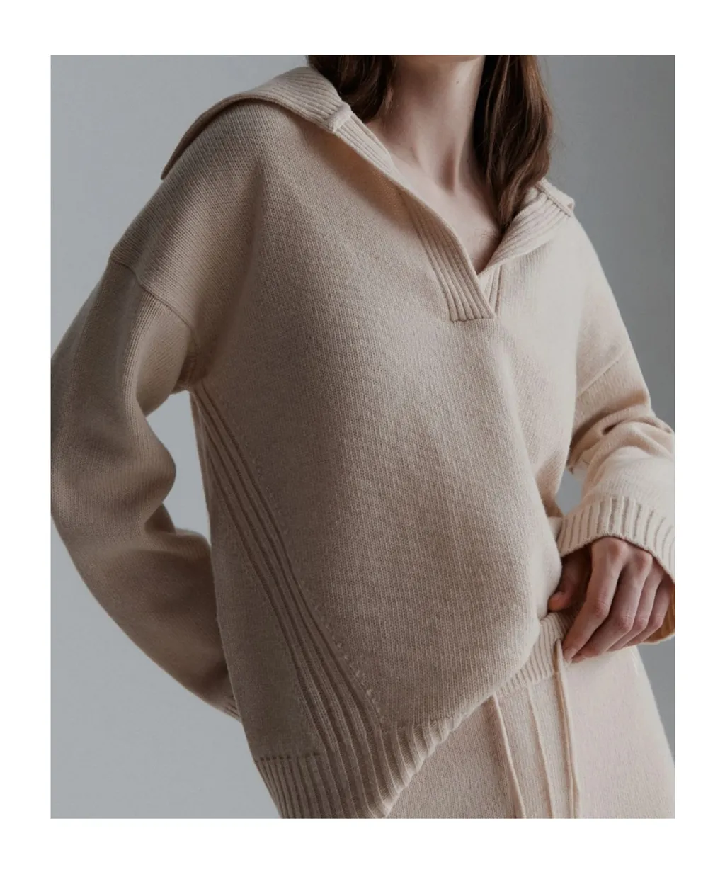 Boxy-Fit Polo-Neck Sweater