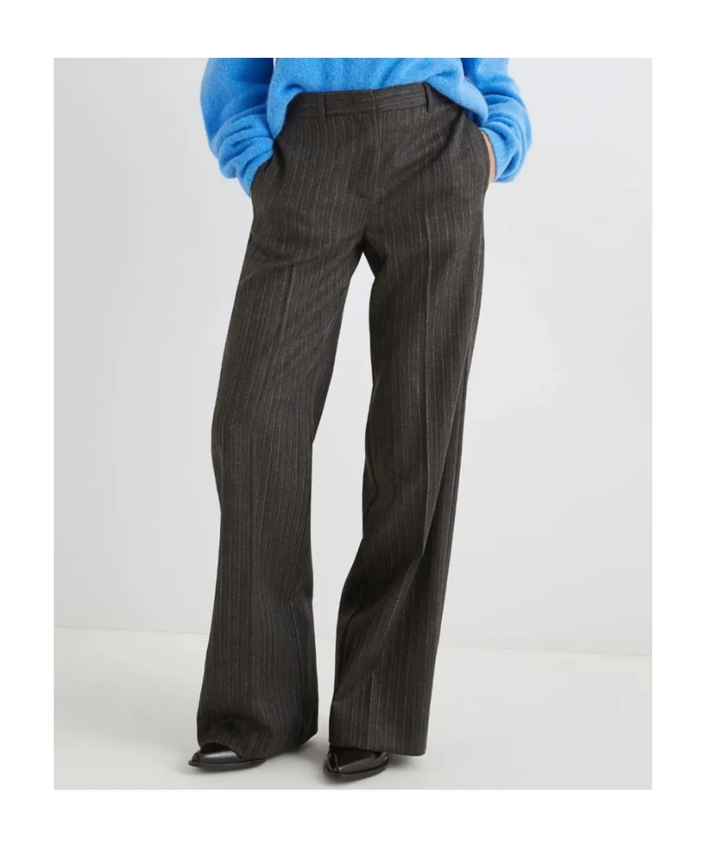 Straight-Fit Pure Wool Trousers