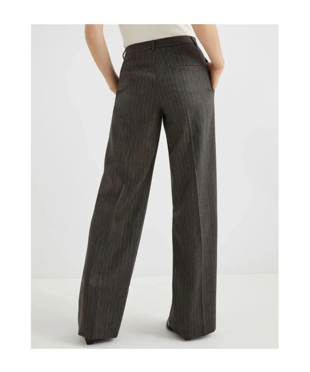Straight-Fit Pure Wool Trousers