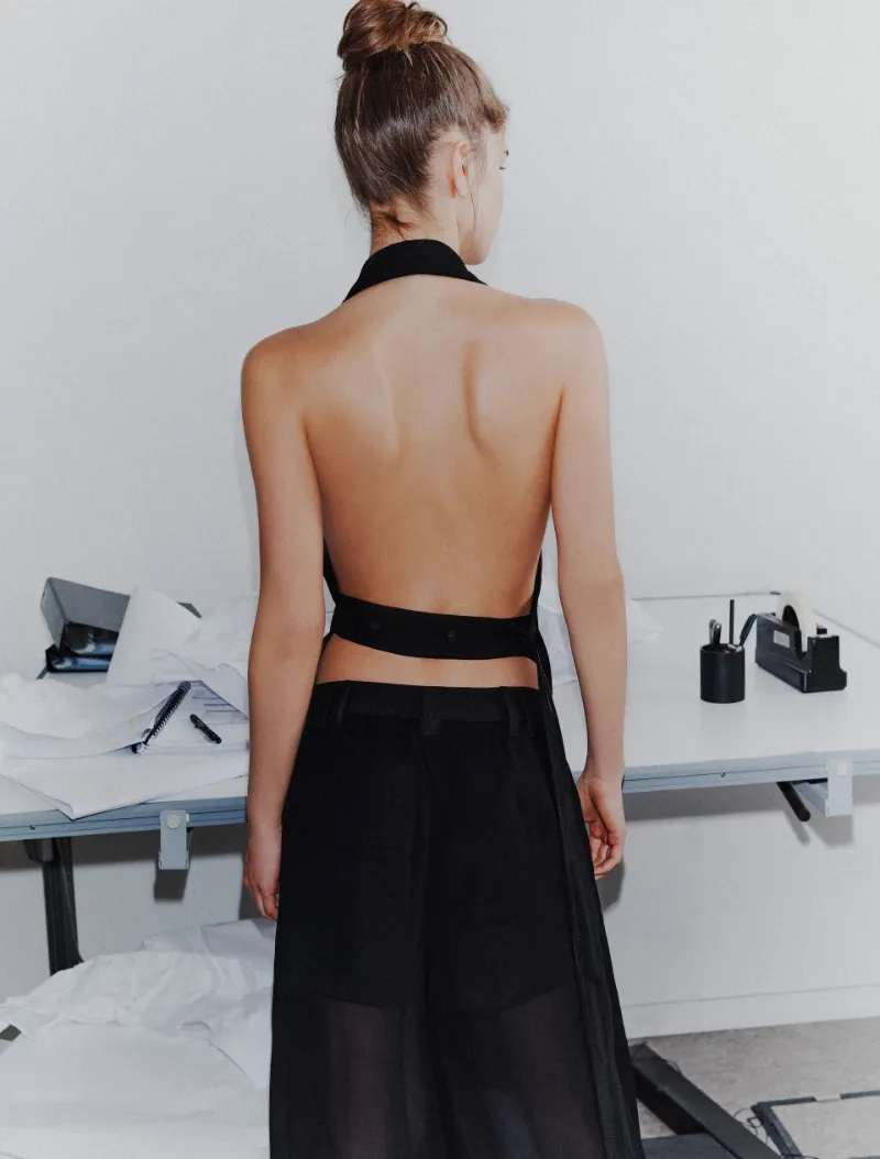 Sleeveless Blazer Top