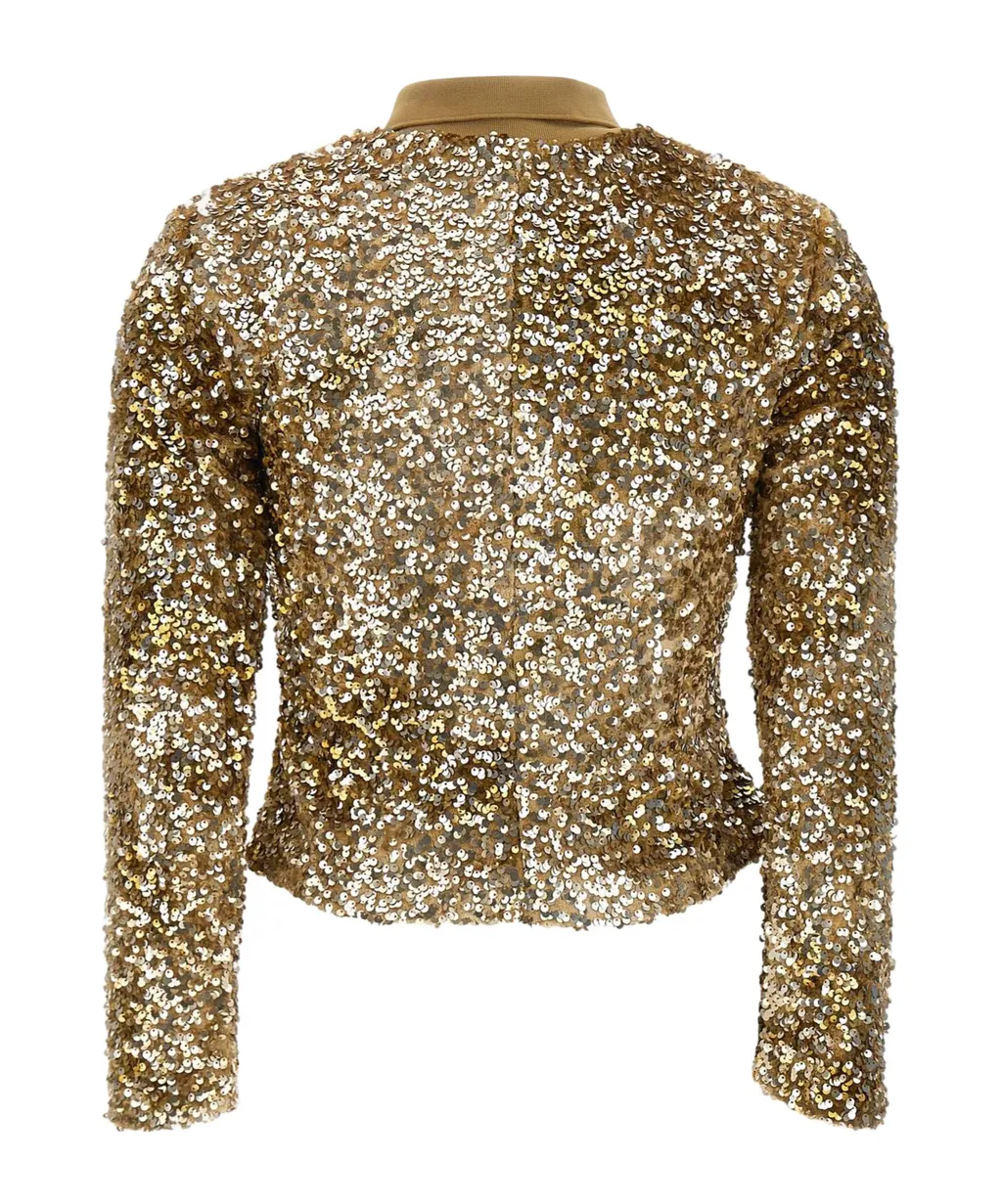 Long-Sleeved Sequined Polo Shirt