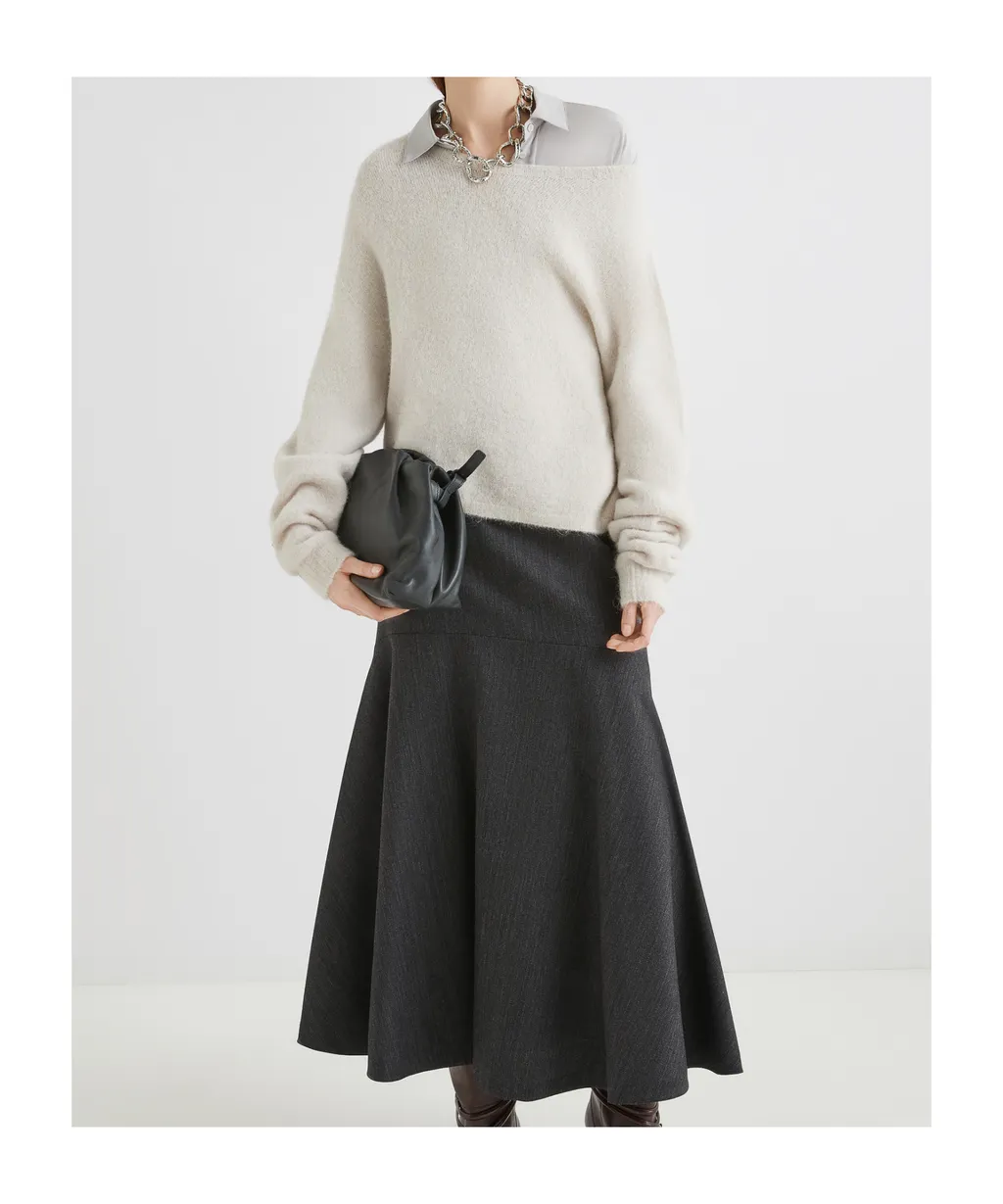 Stretch Alpaca Crew-Neck Sweater