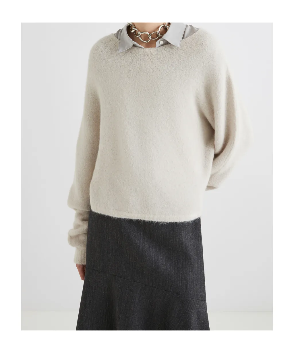 Stretch Alpaca Crew-Neck Sweater