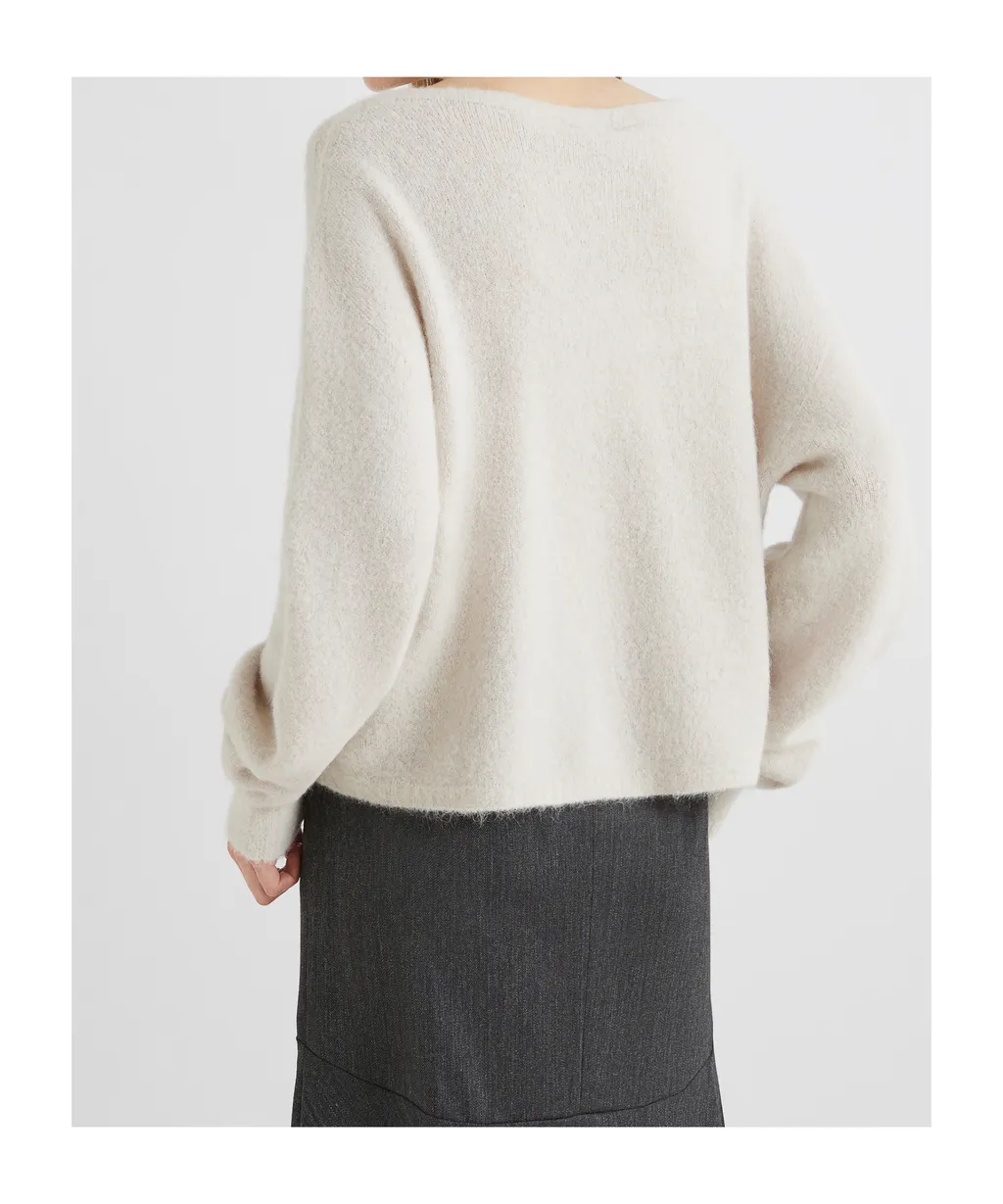 Stretch Alpaca Crew-Neck Sweater