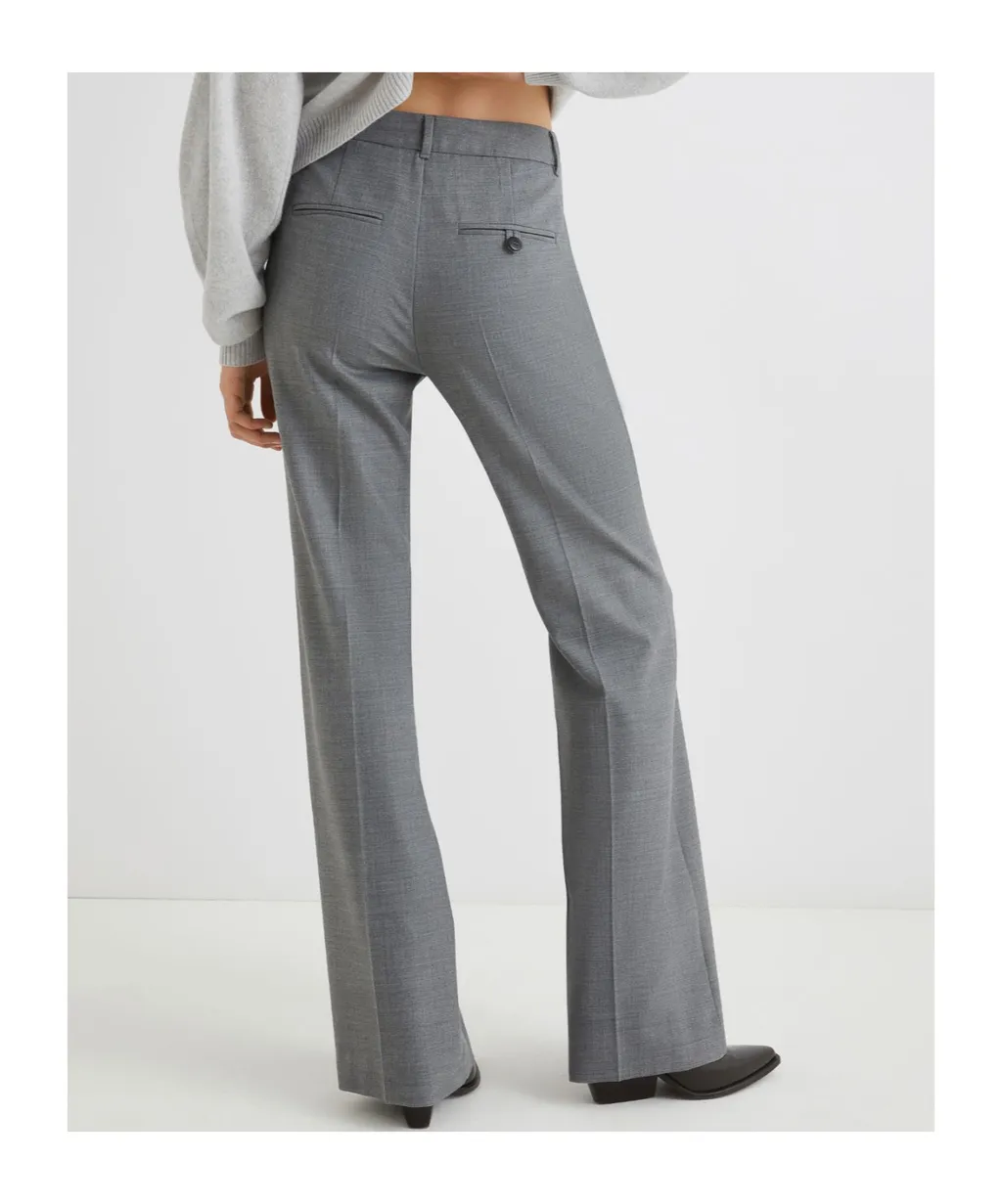 Flared Stretch Wool-Blend Trousers