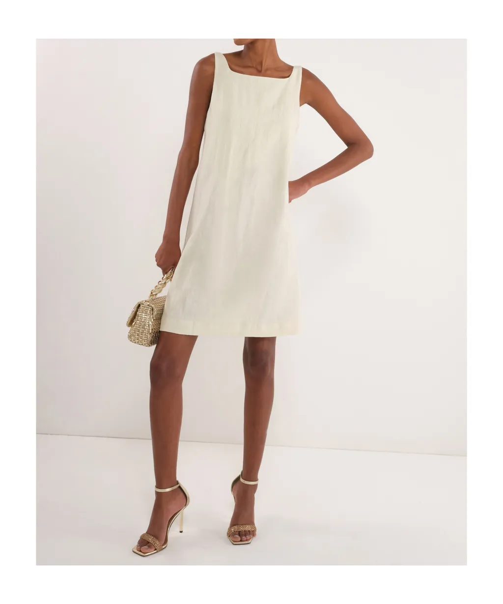 Flared Cotton And Linen Dress