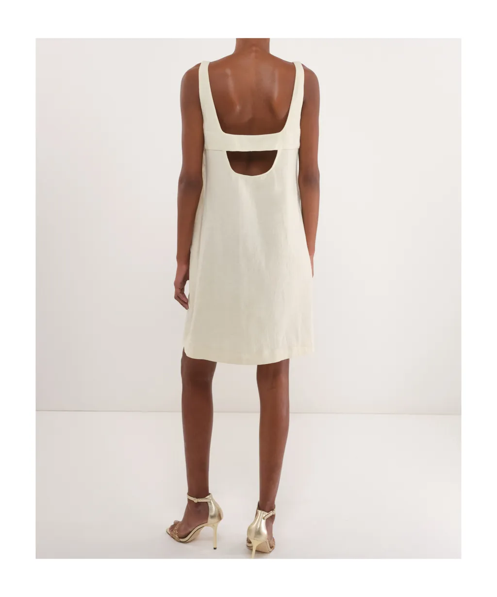 Flared Cotton And Linen Dress