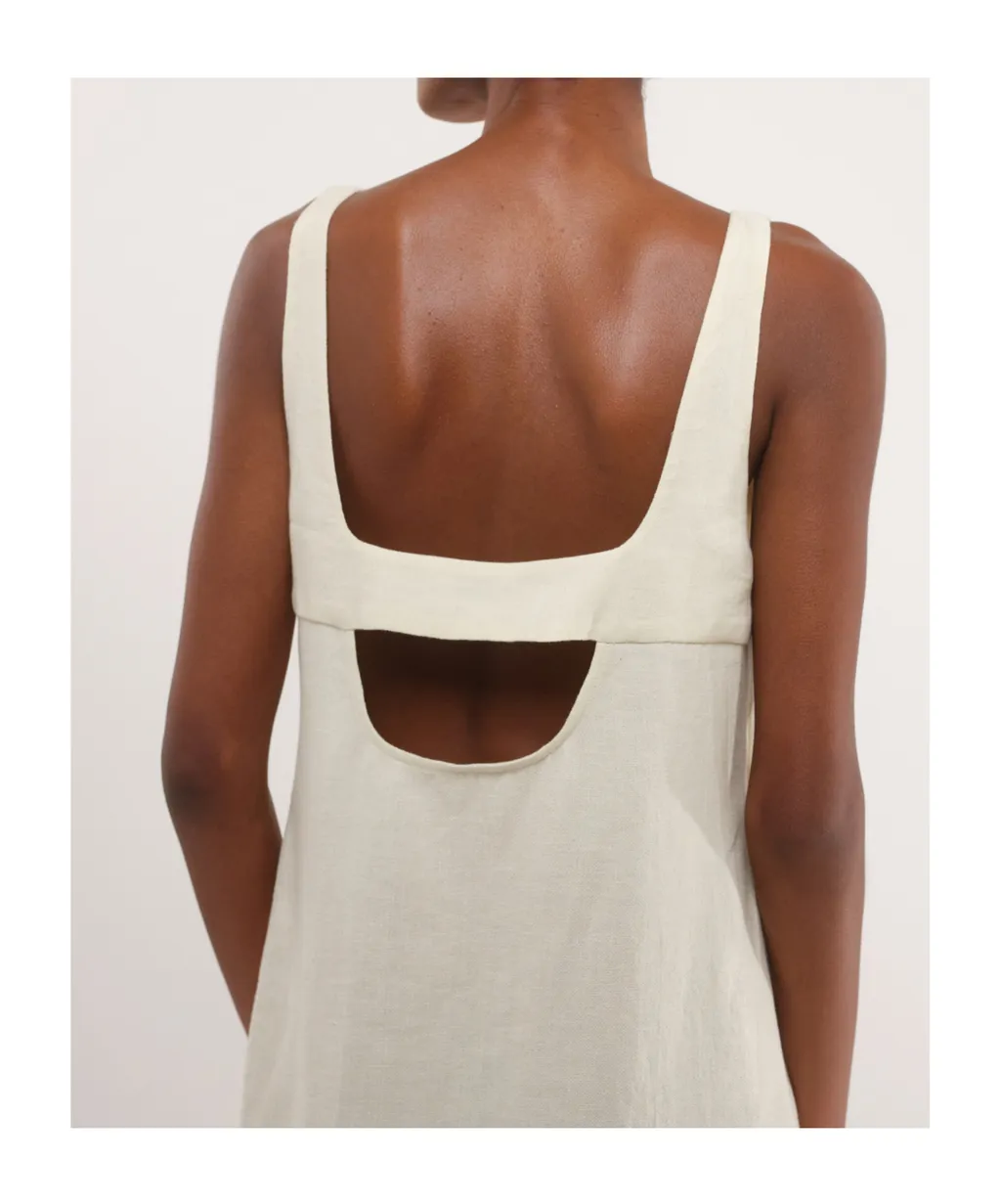 Flared Cotton And Linen Dress