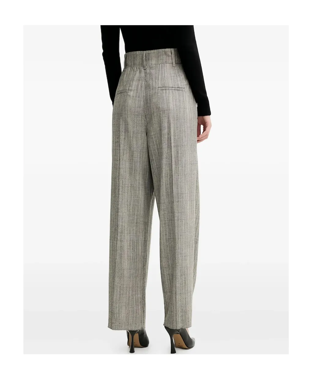 Pleated Check Trousers