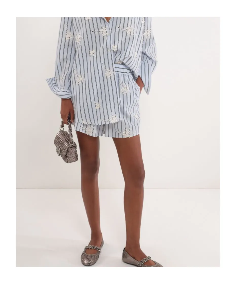 Poplin Elasticated-Waist Shorts