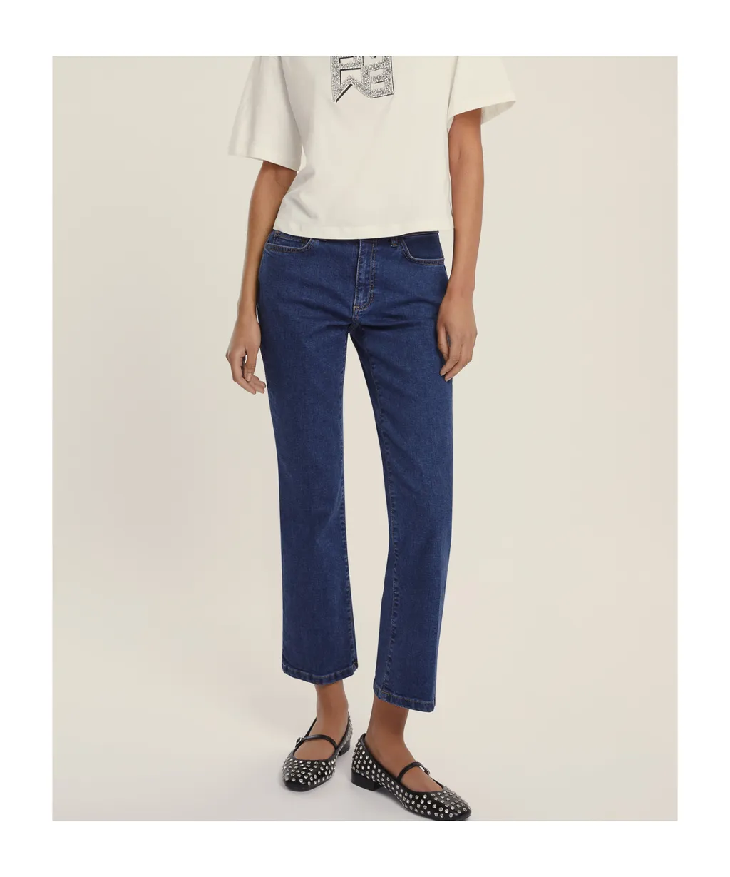 Slim-Fit Flared Cropped Jeans