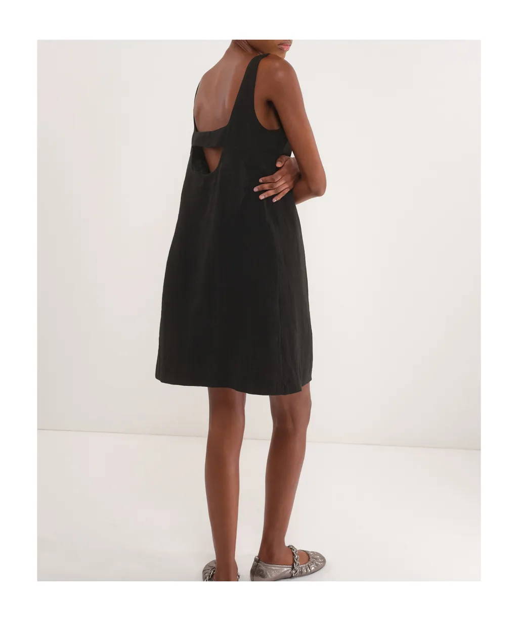 Flared Cotton And Linen Dress