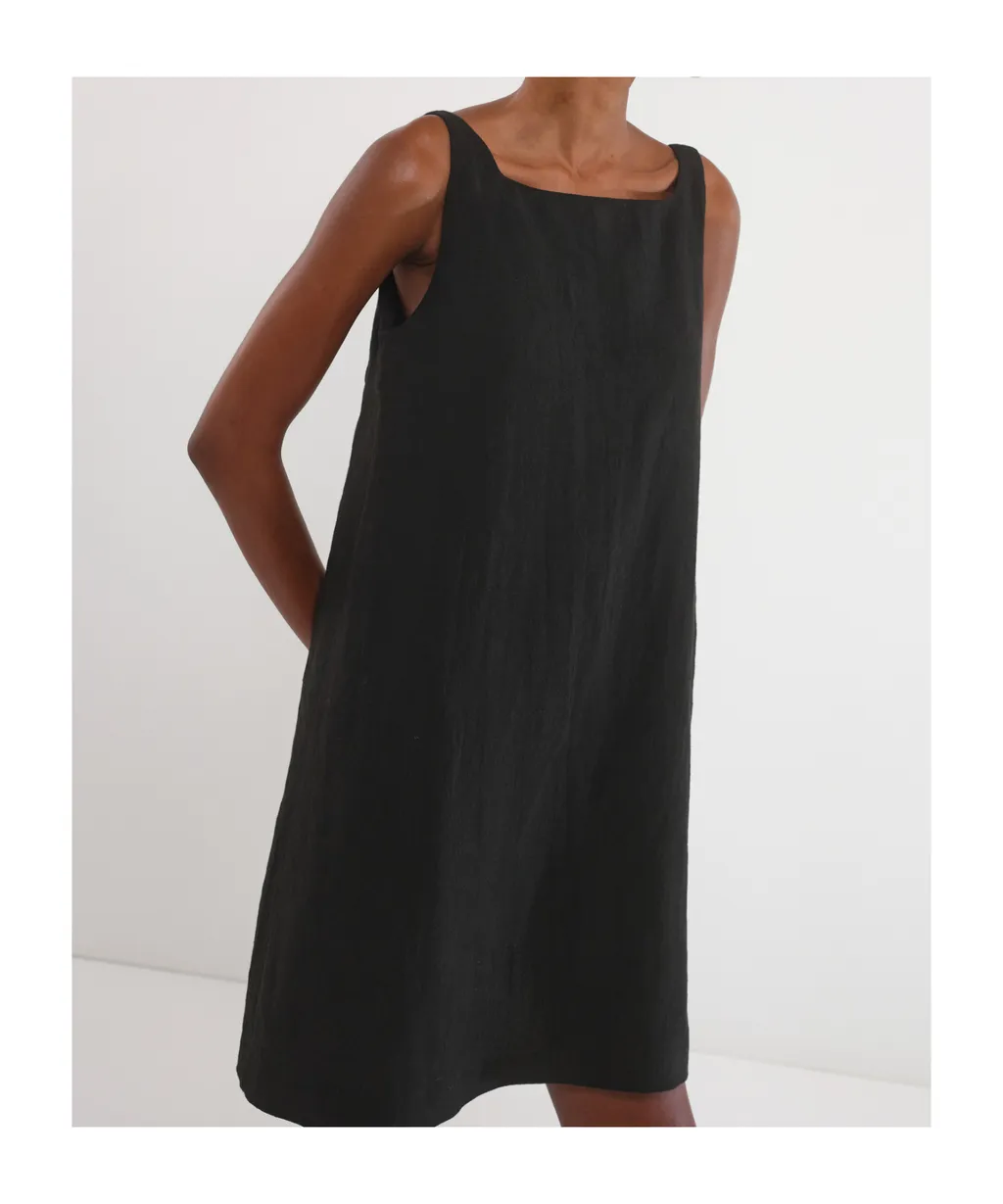 Flared Cotton And Linen Dress