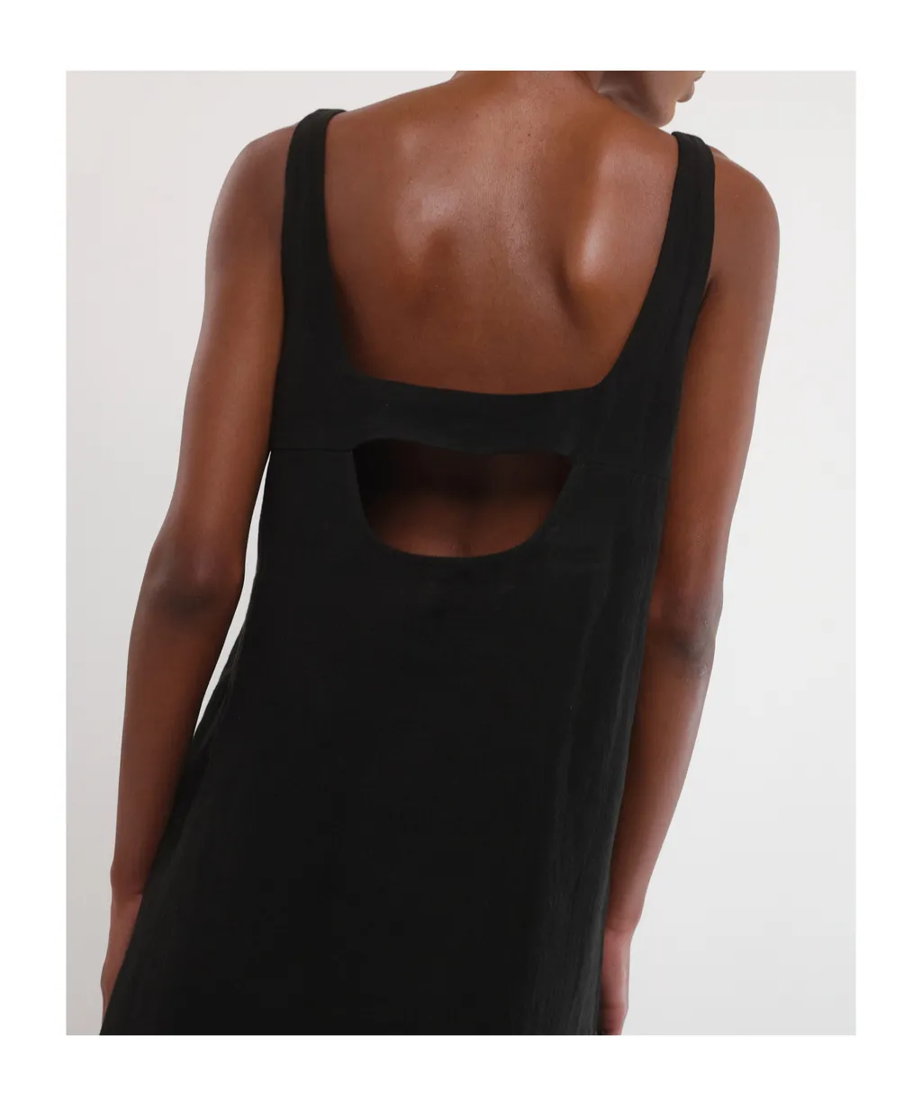 Flared Cotton And Linen Dress