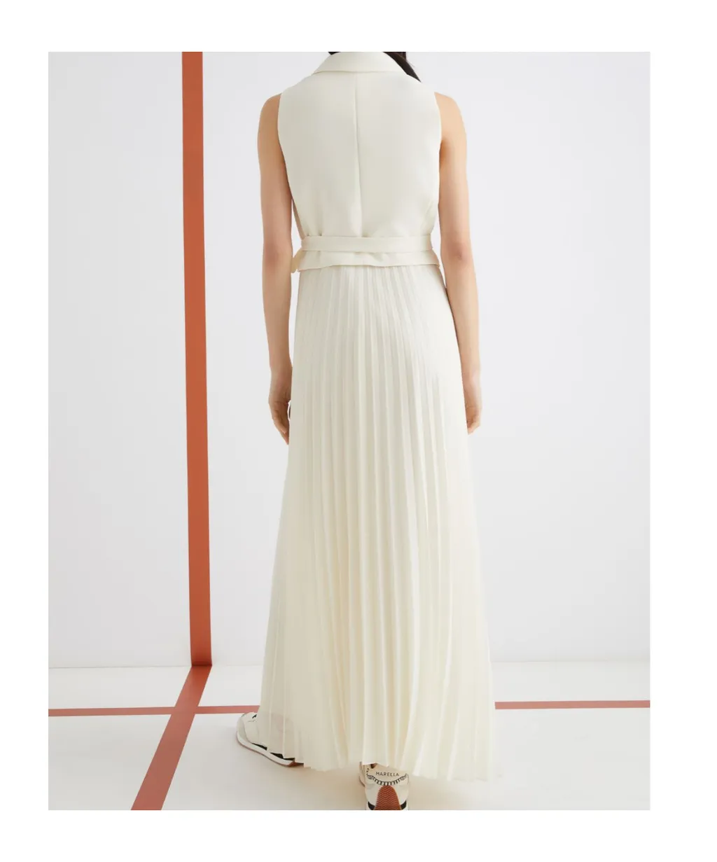 Long Bi-Material Dress
