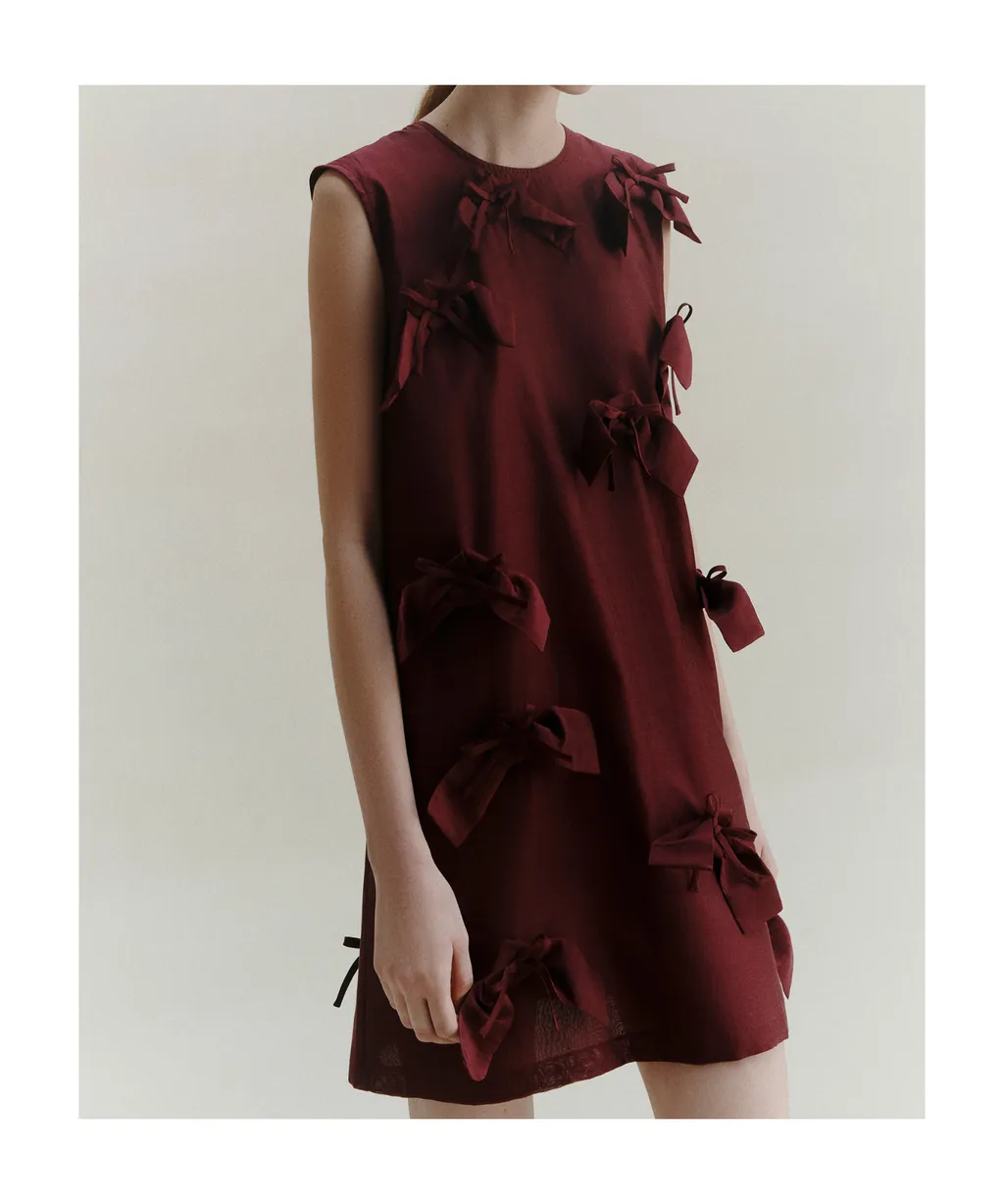 Bow-Detail Sleeveless Dress