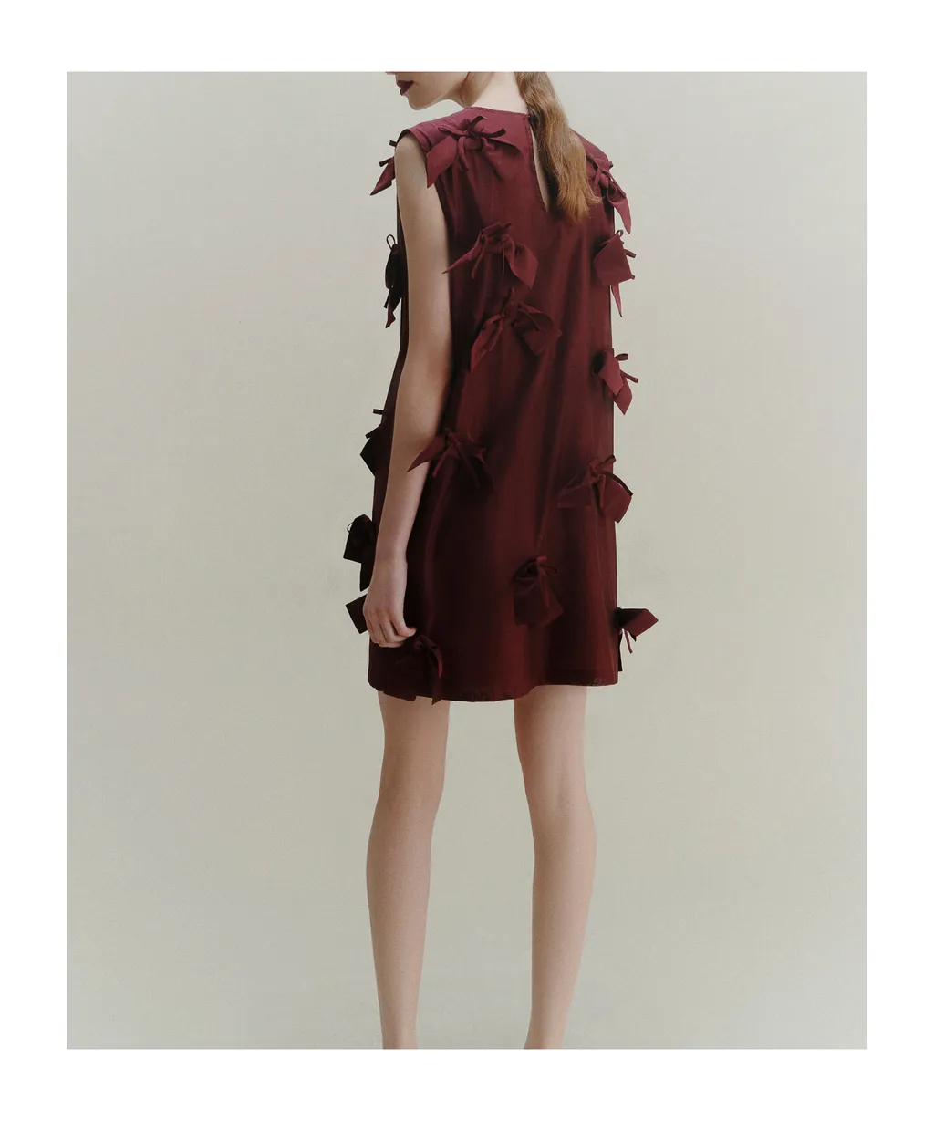 Bow-Detail Sleeveless Dress