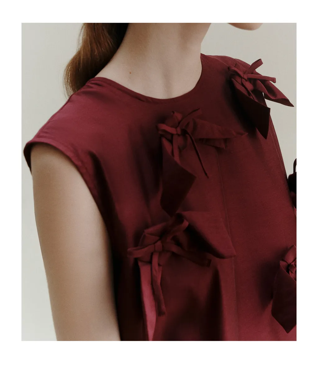 Bow-Detail Sleeveless Dress