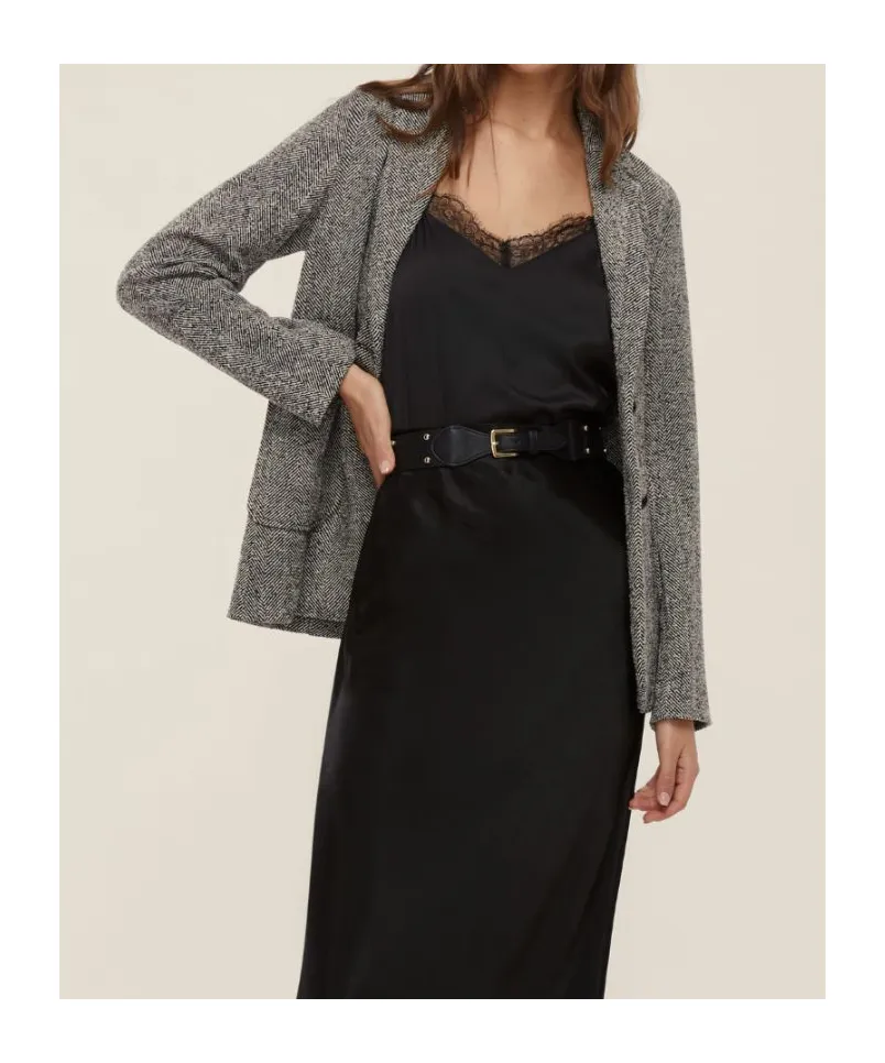 Feminine Basketweave Jacket