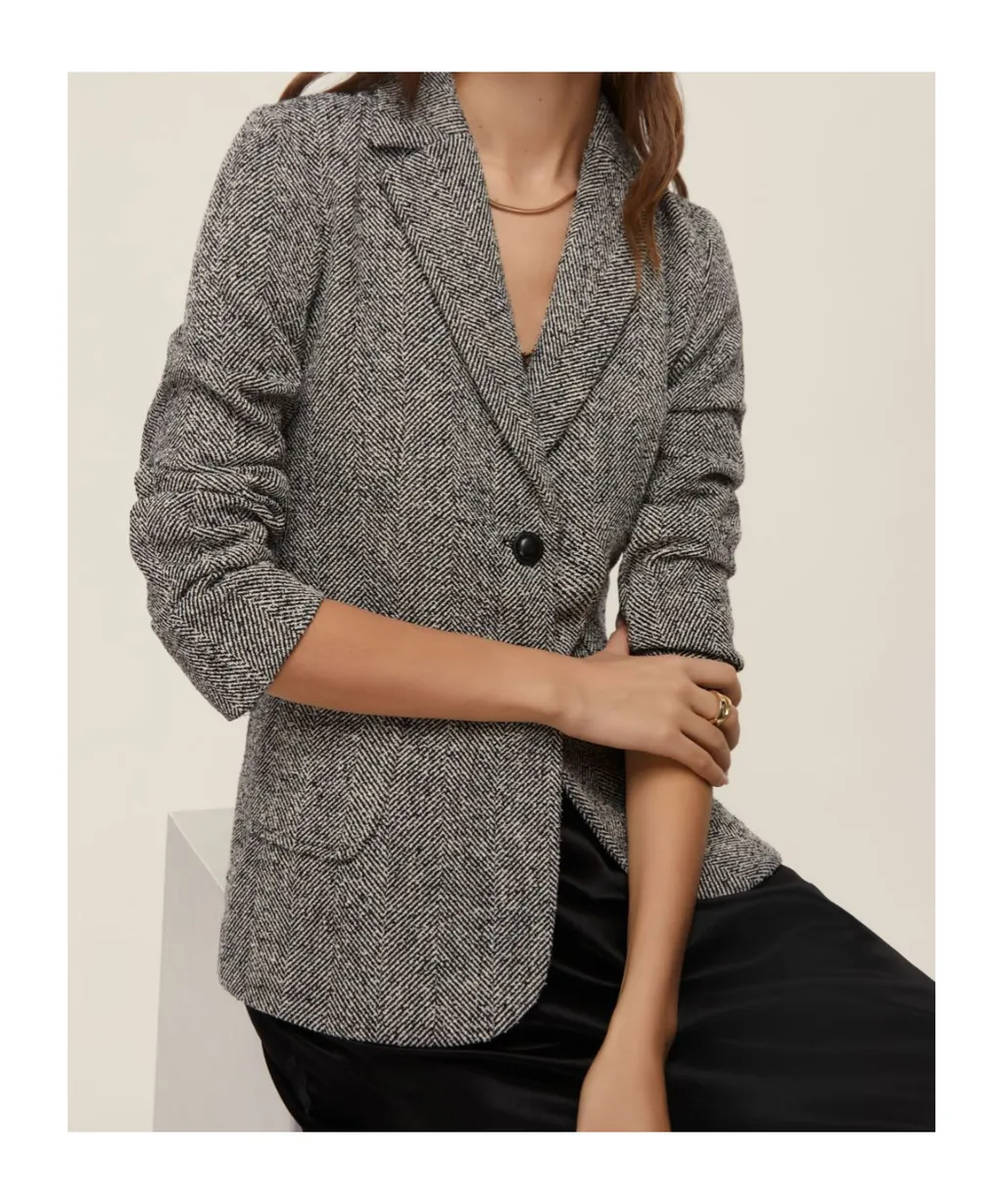 Feminine Basketweave Jacket