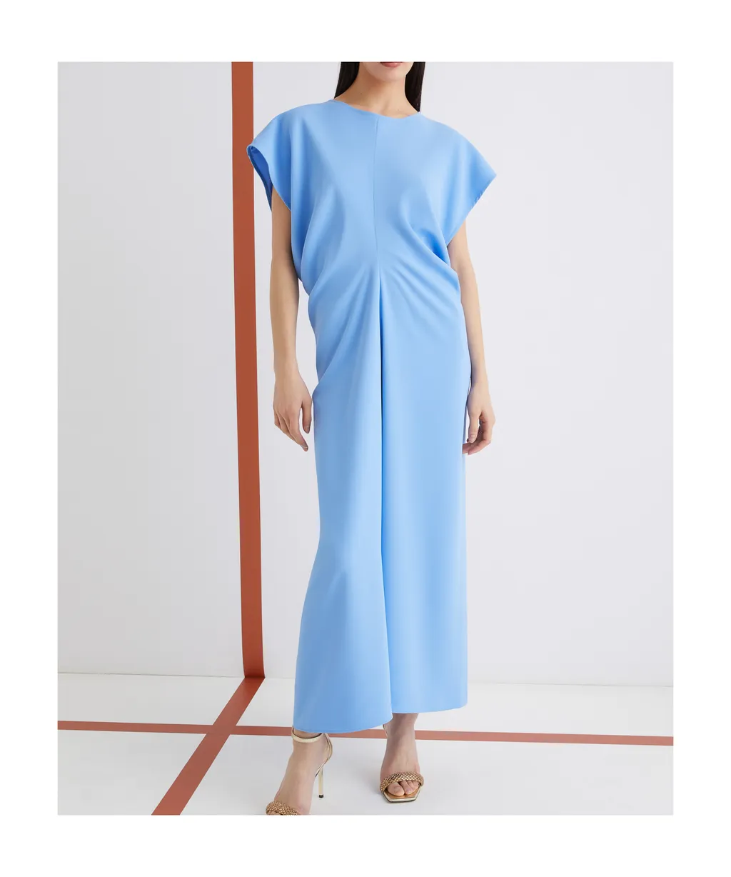 Long Crepe Envers Satin Dress