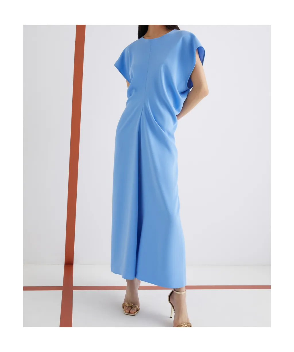 Long Crepe Envers Satin Dress