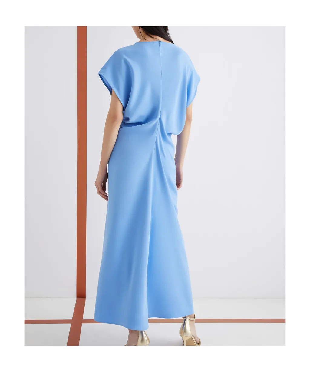 Long Crepe Envers Satin Dress